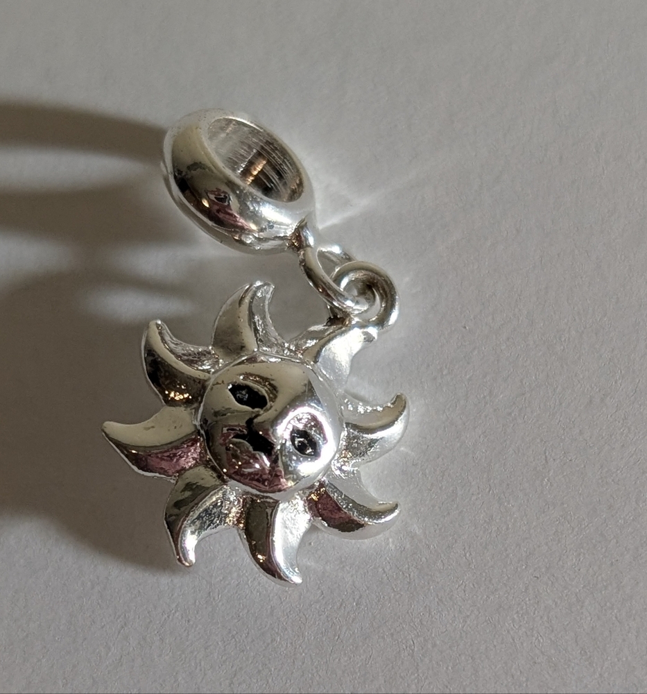 Silver Sun Dangle Charm